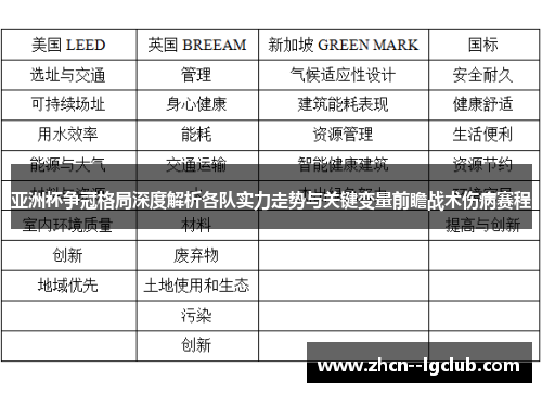 亚洲杯争冠格局深度解析各队实力走势与关键变量前瞻战术伤病赛程